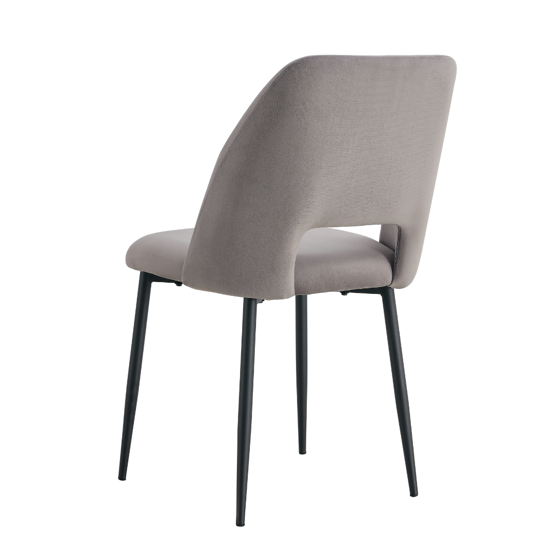 Chaise en velours gris Ava