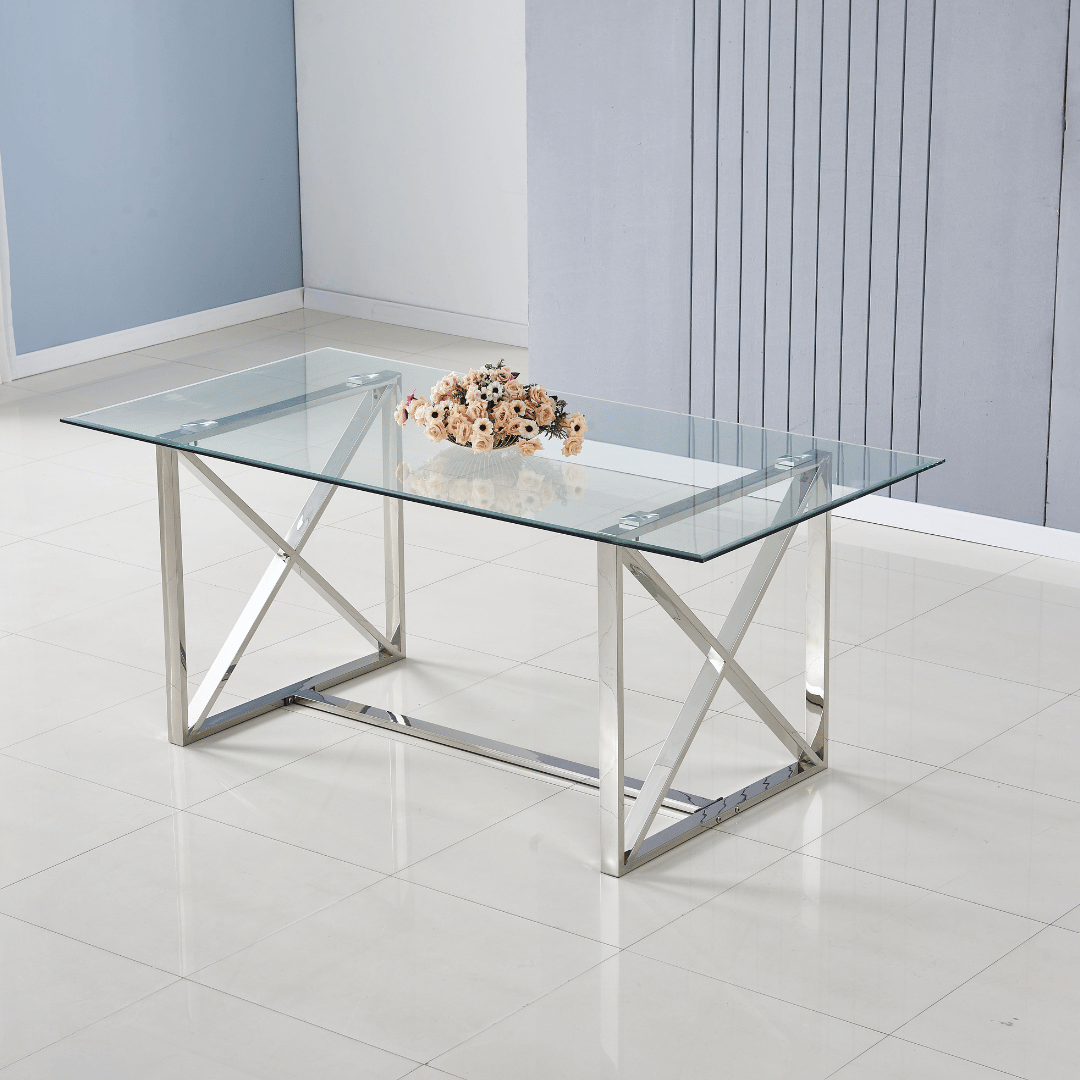 Table à manger Kensy Chromé 180 cm