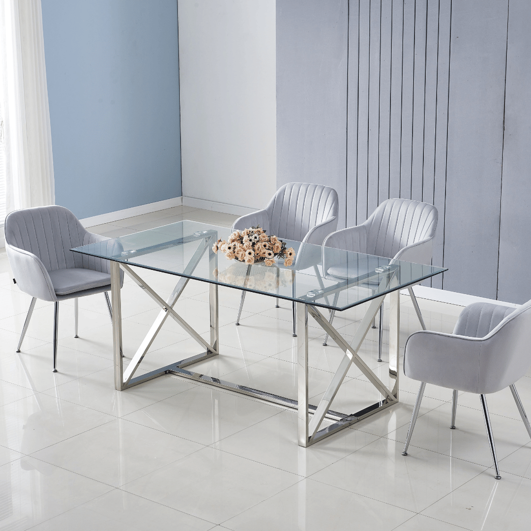 Table à manger Kensy Chromé 180 cm