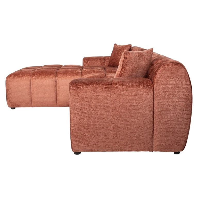 Canapé 5 places chenille terracotta Aïko