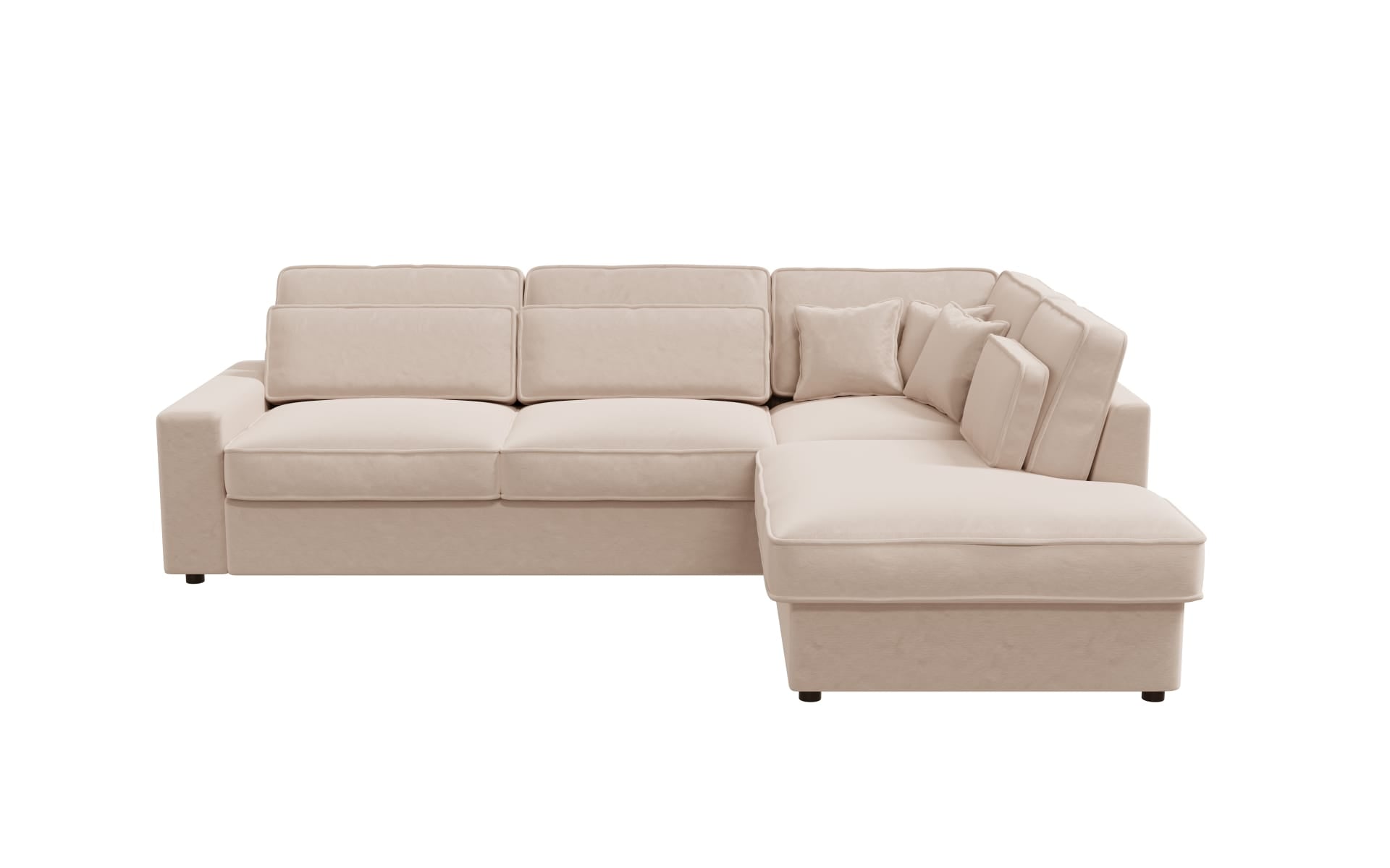 Canapé d'angle 4 places en velours beige Alex