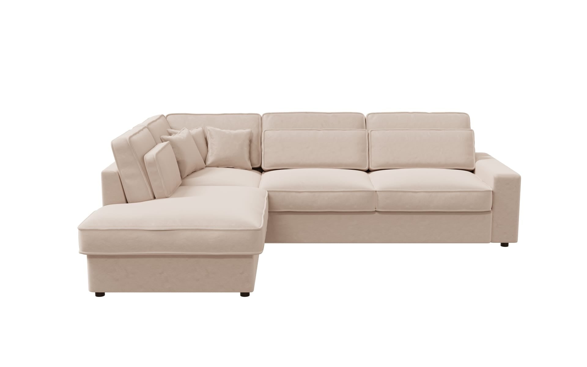 Canapé d'angle 4 places en velours beige Alex