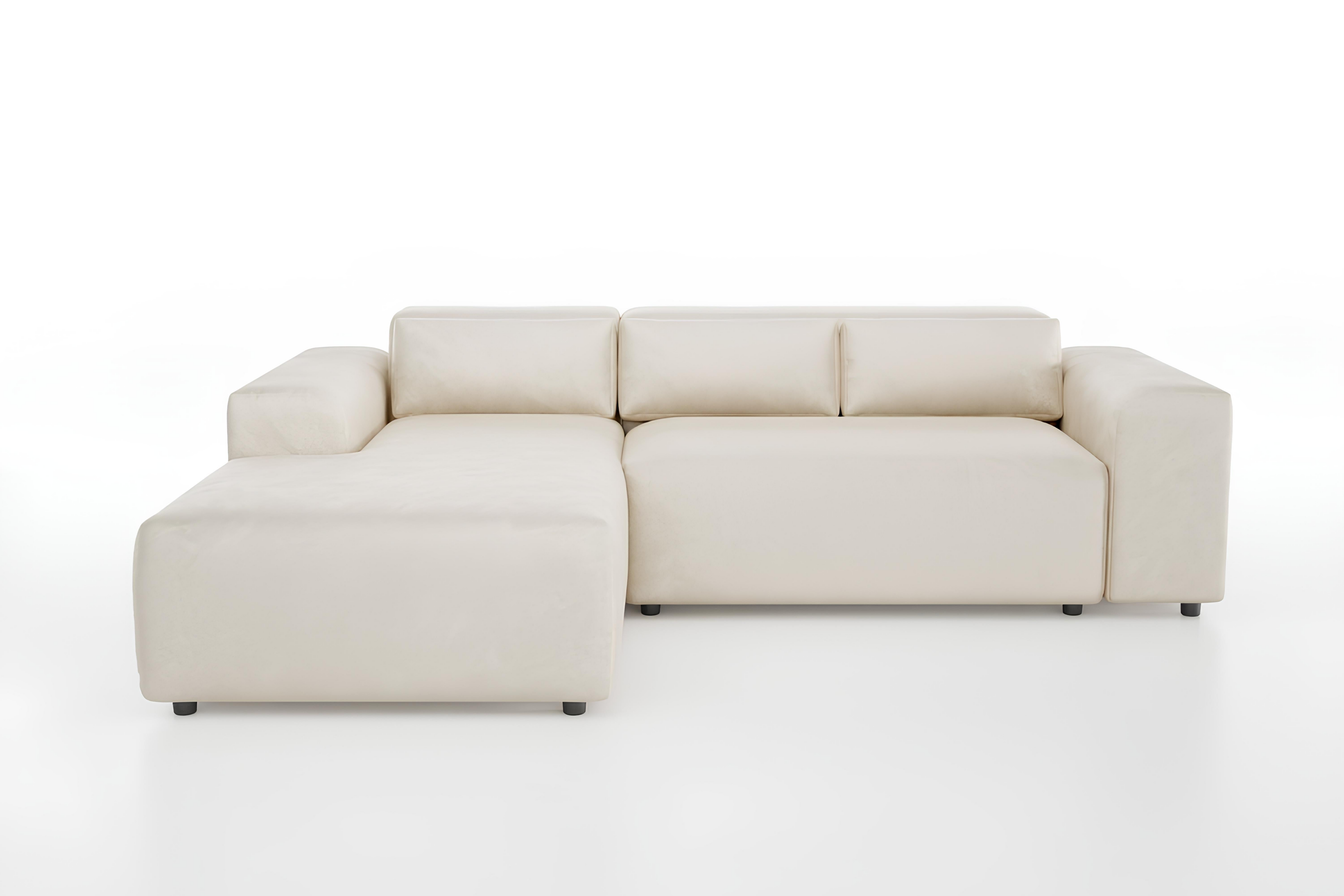 Canapé 3 places velours beige texturé Moris