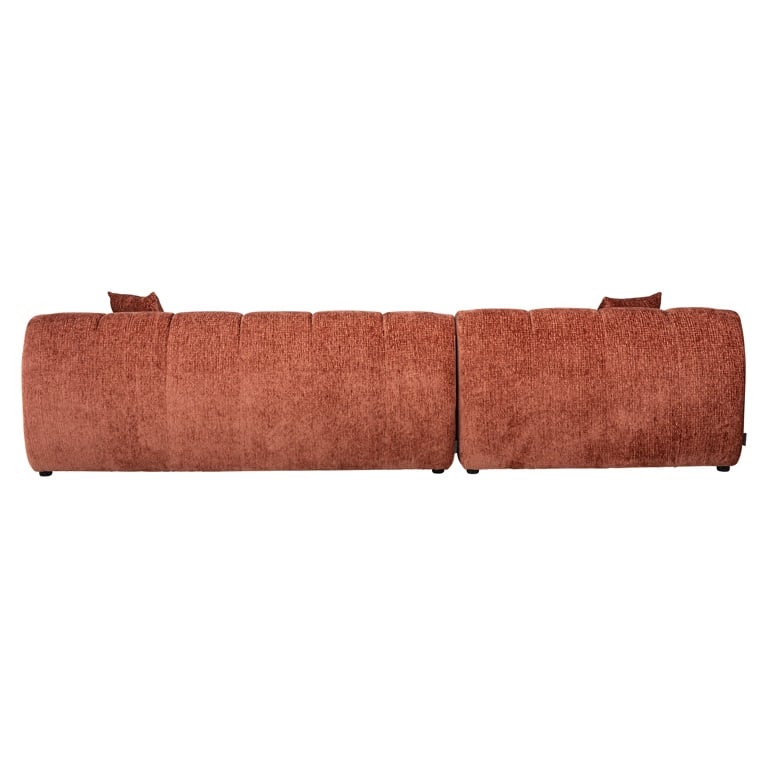 Canapé 5 places chenille terracotta Aïko