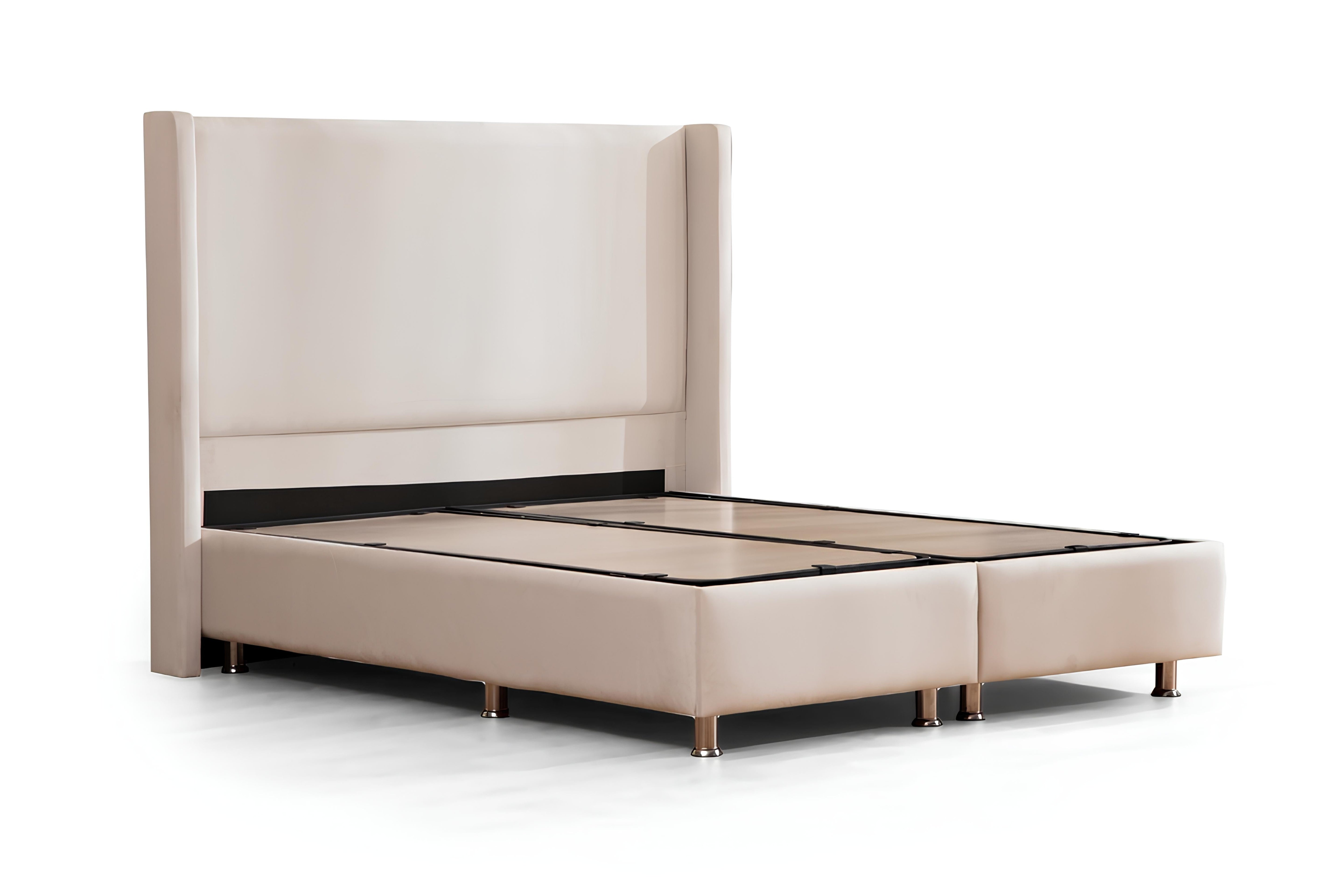 Lit Coffre en velours blanc ecru Louane