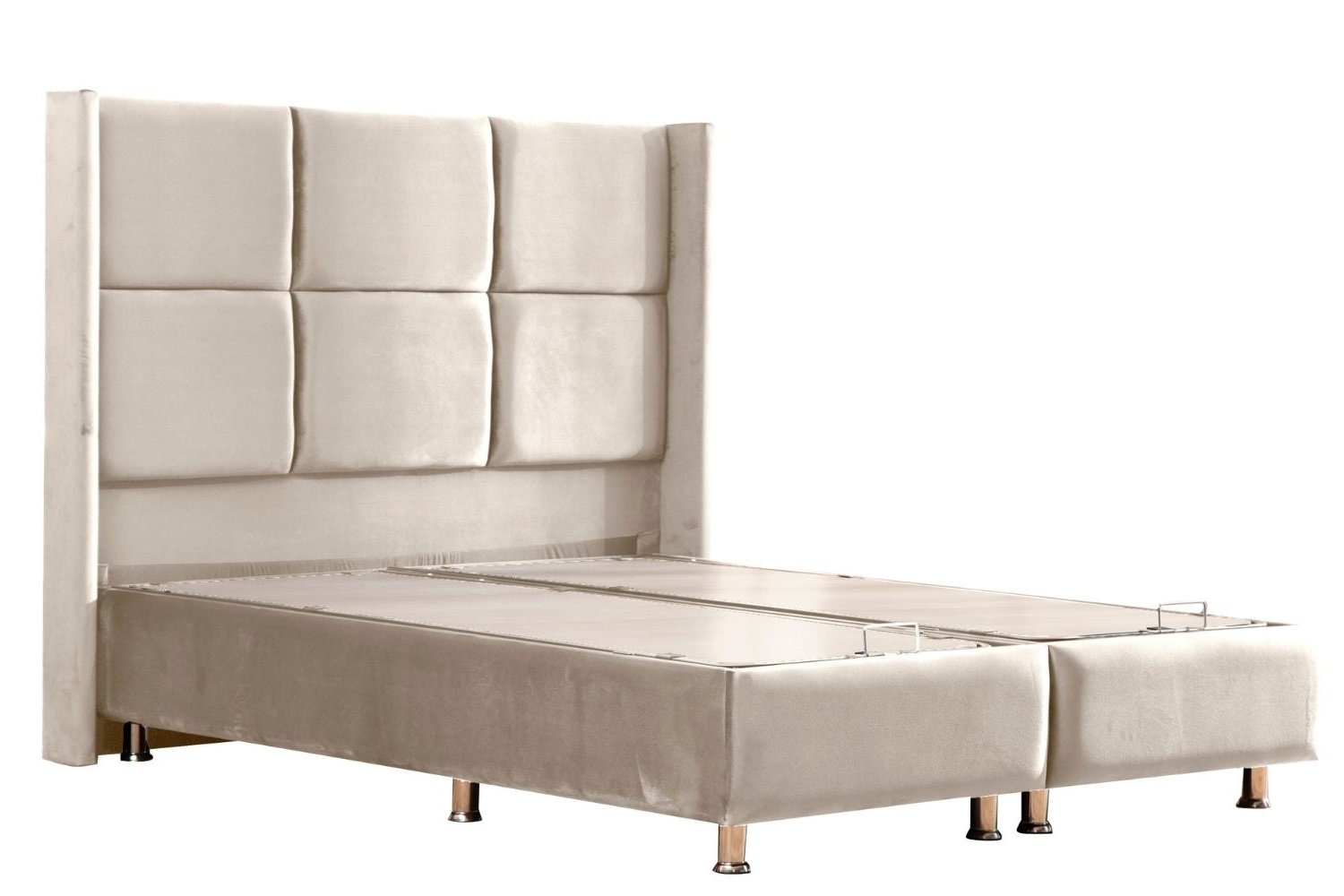 Lit Coffre en velours beige RIO
