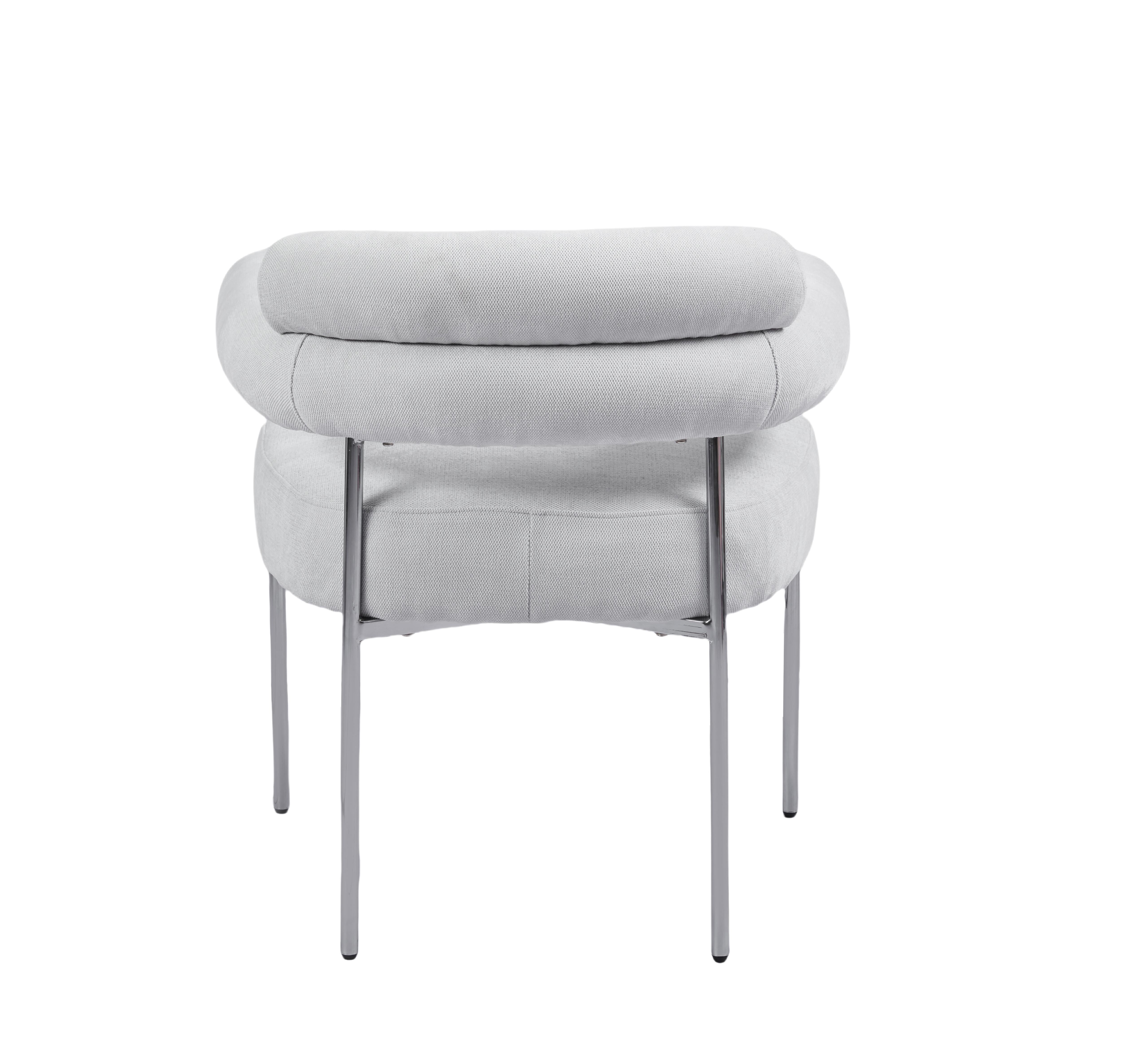 Chaise en tissu blanc Paul