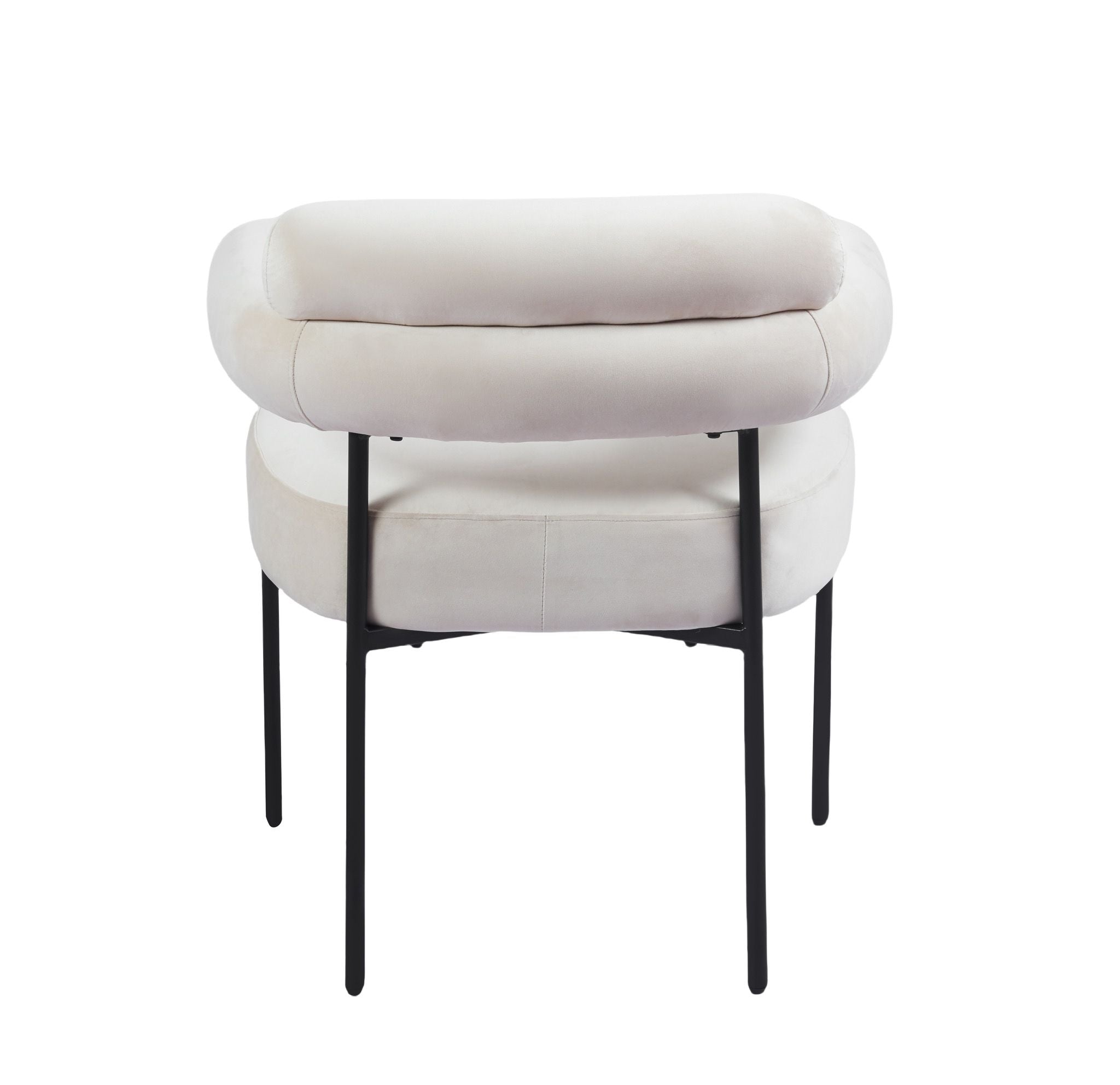 Chaise en velours blanc cassé Paul