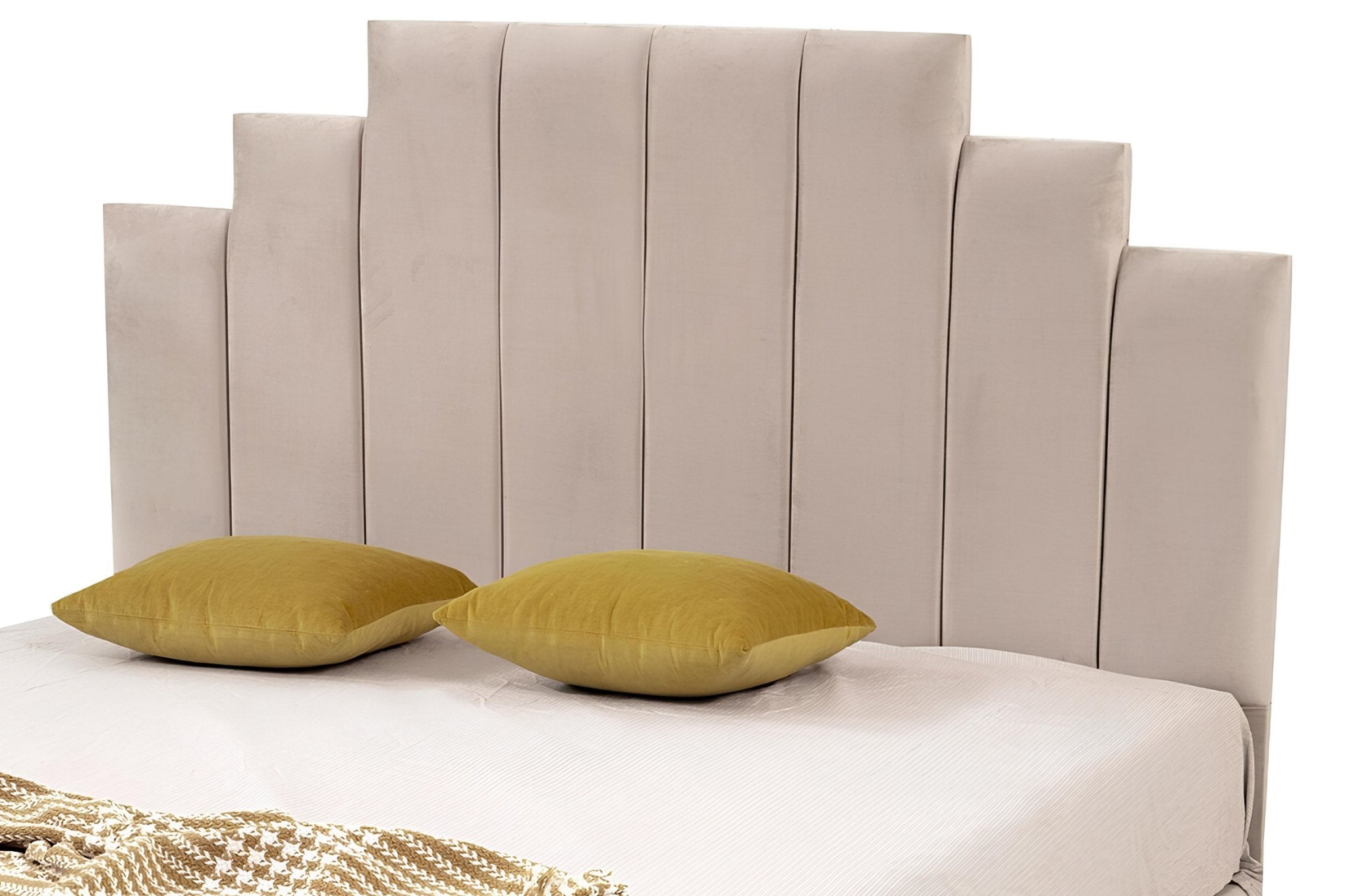 Cadre de Lit en velours beige NATURA