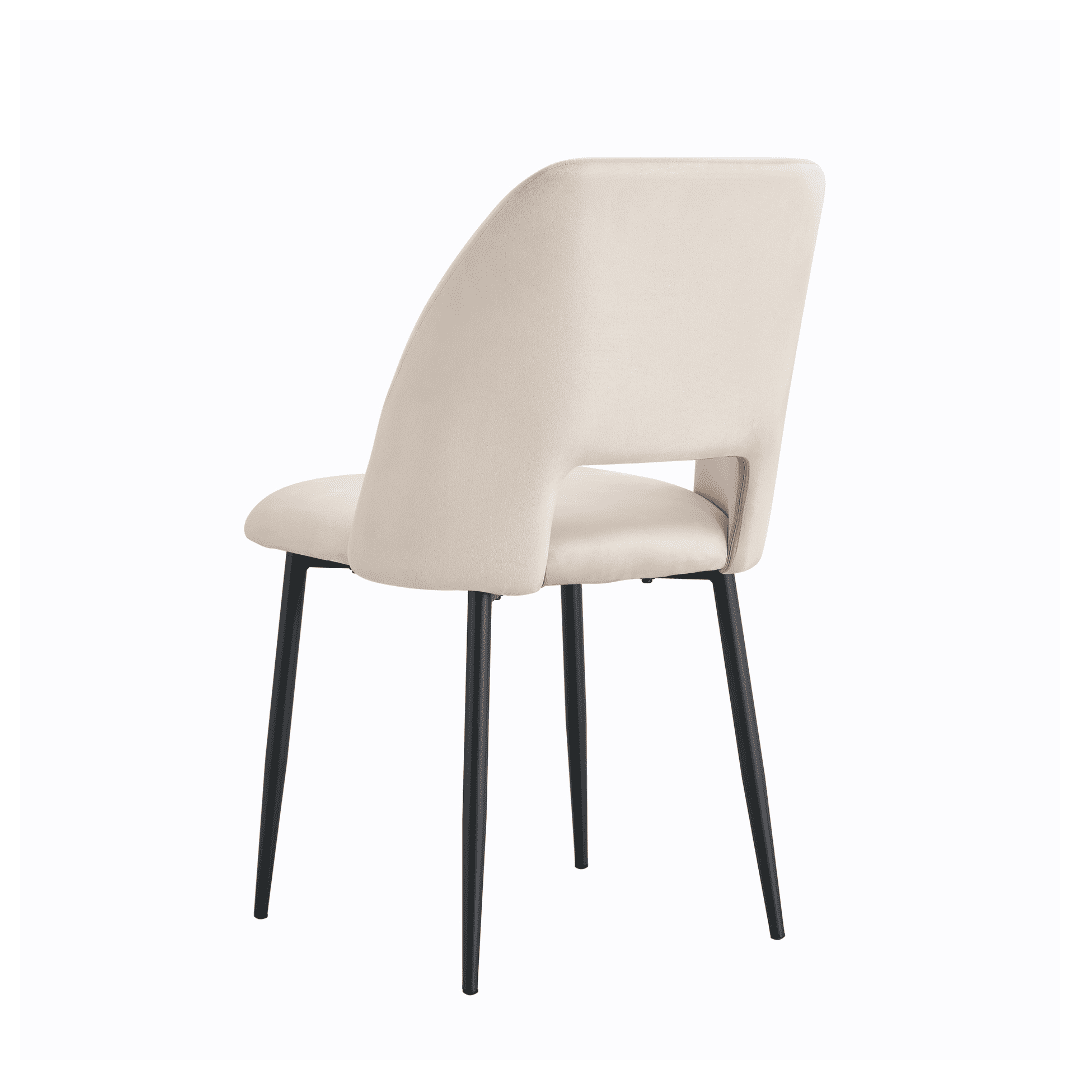 Chaise Ava en velours beige