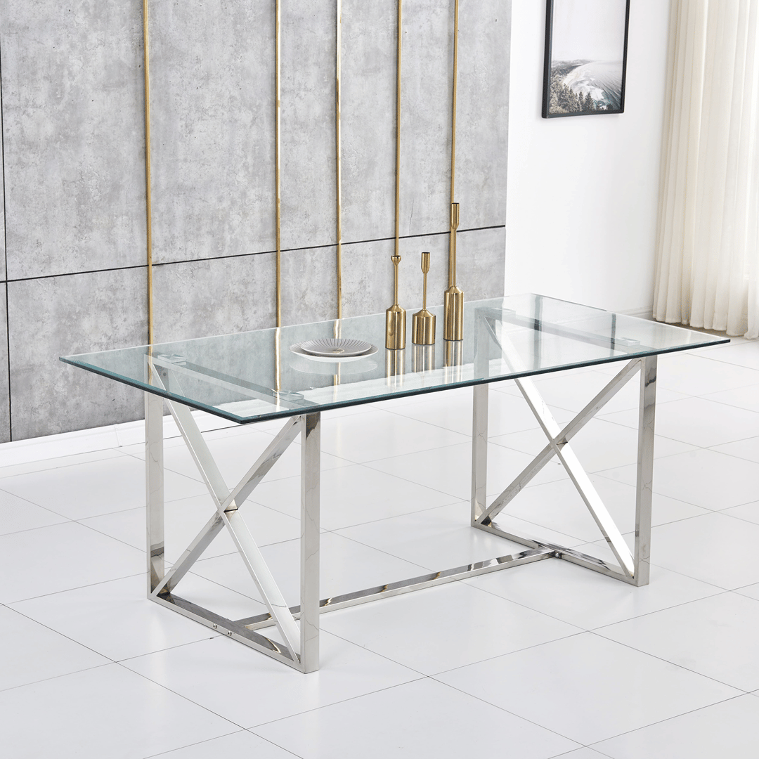 Table à manger Kensy Chromé 180 cm