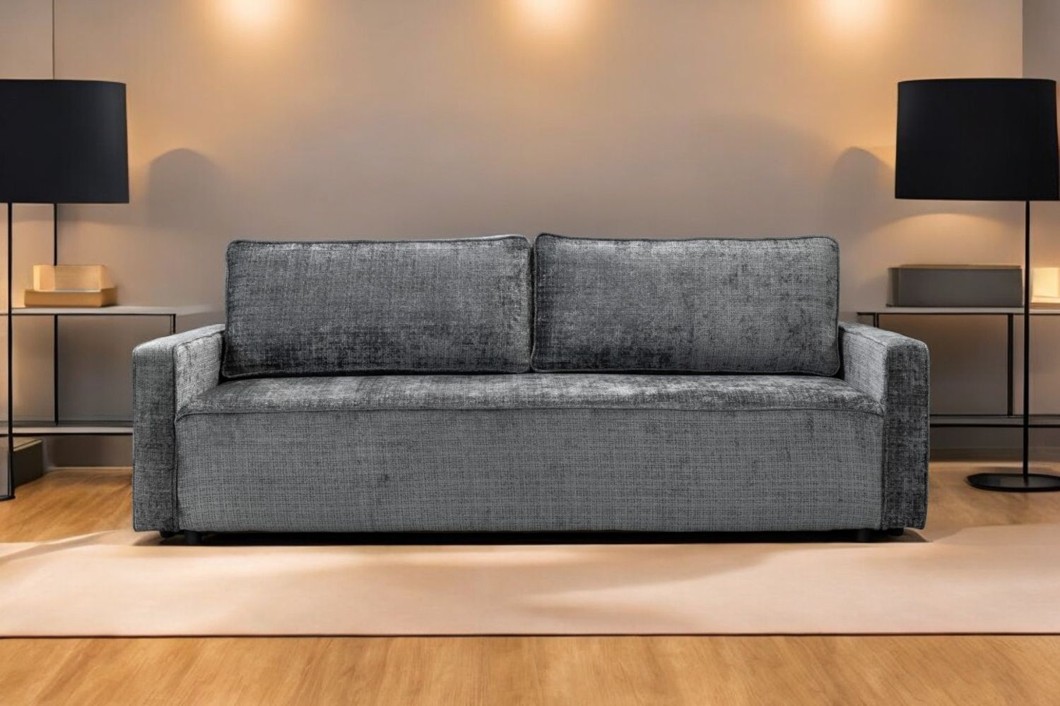 Canapé convertible 3 places gris anthracite Alba