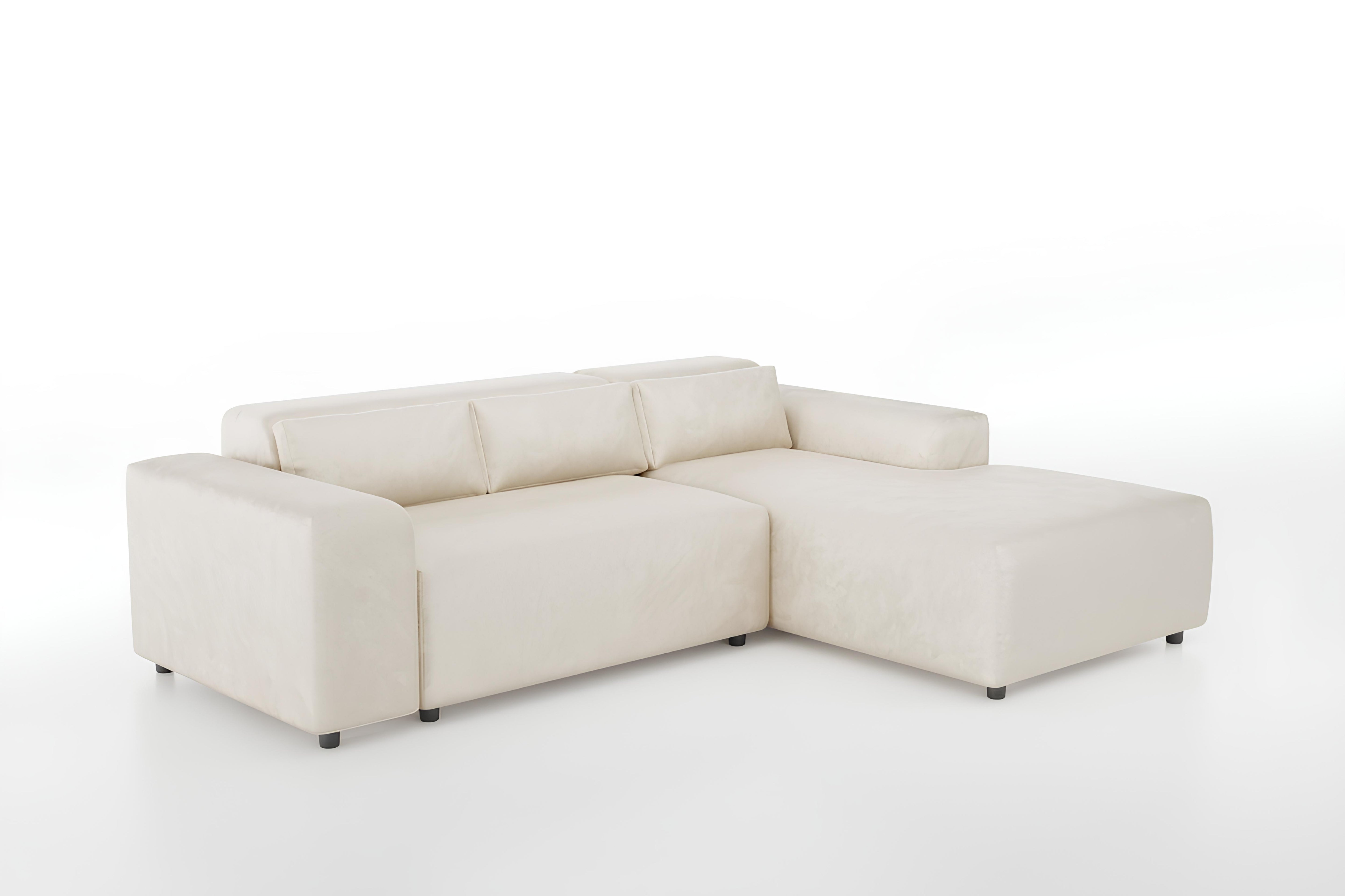 Canapé 3 places velours beige texturé Moris