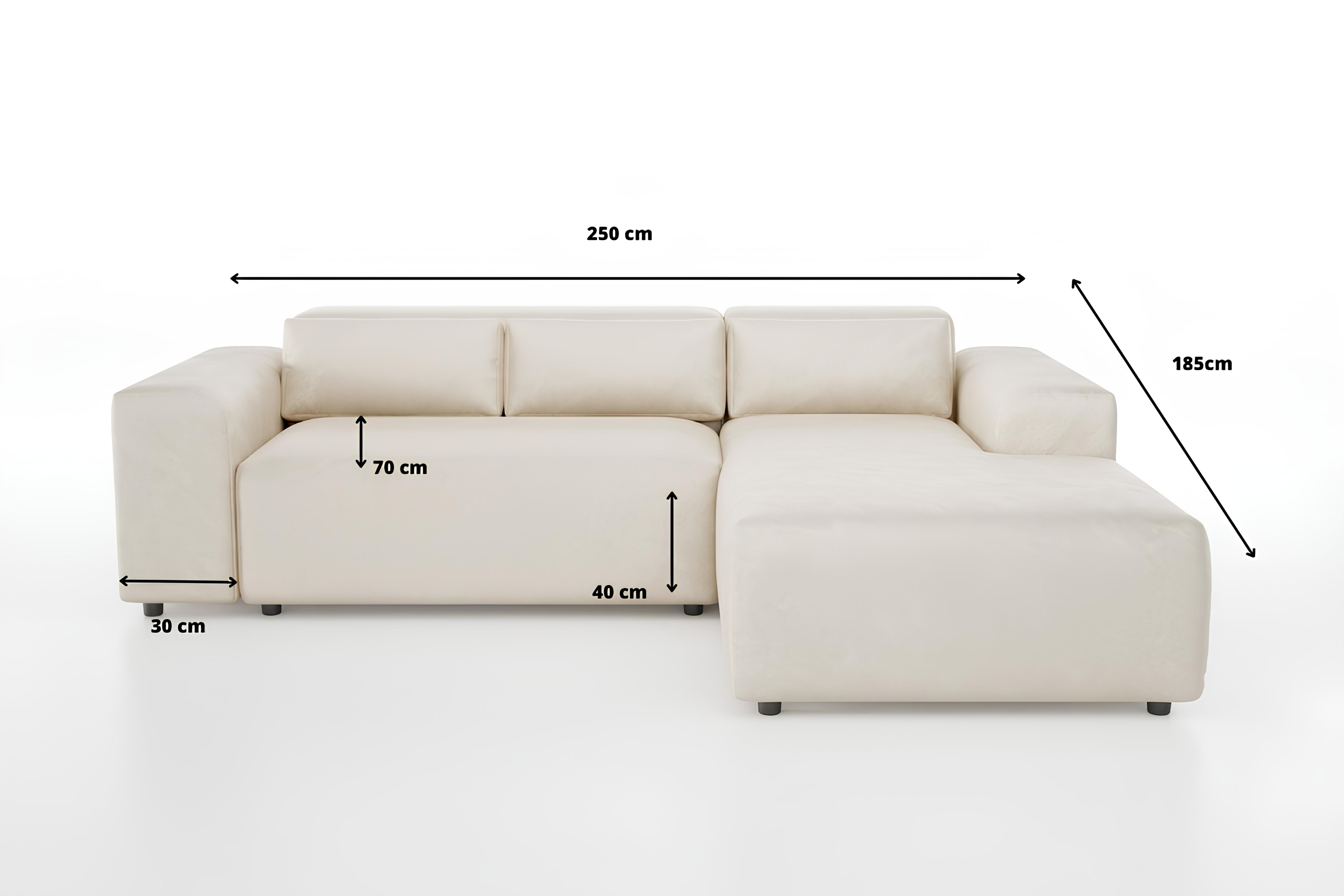 Canapé 3 places velours beige texturé Moris
