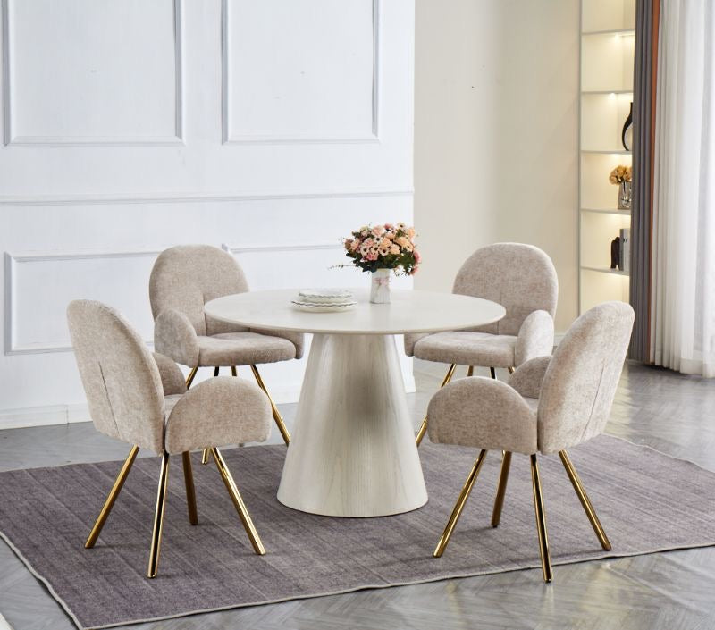 Table à manger Ophelie blanche, Ø 120 cm