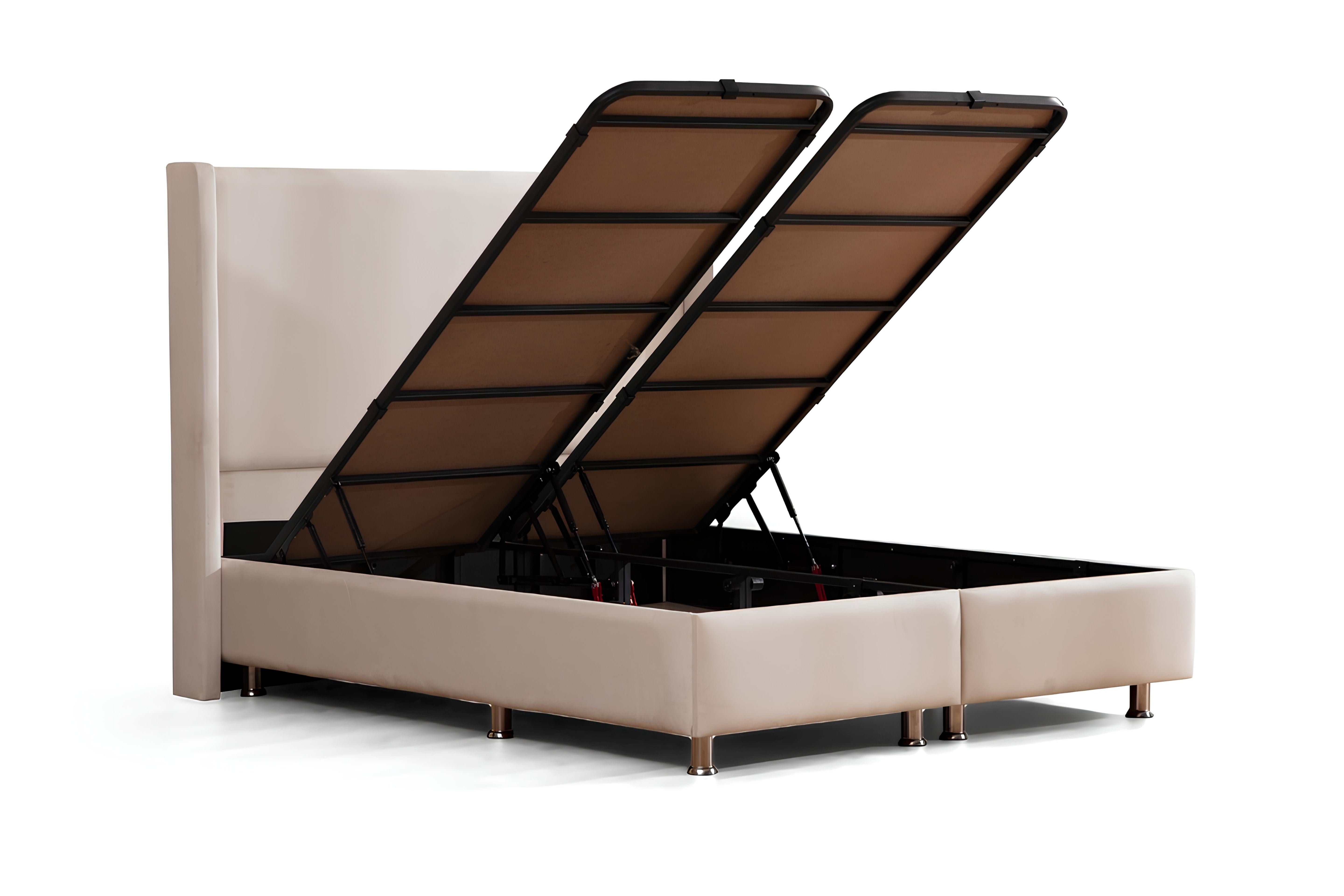 Lit Coffre en velours blanc ecru Louane
