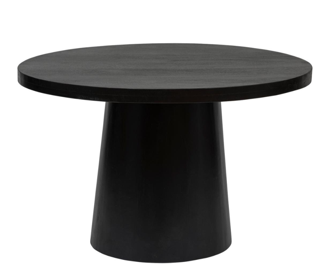 Table à manger "Koré" en manguier noir, Ø 120 cm