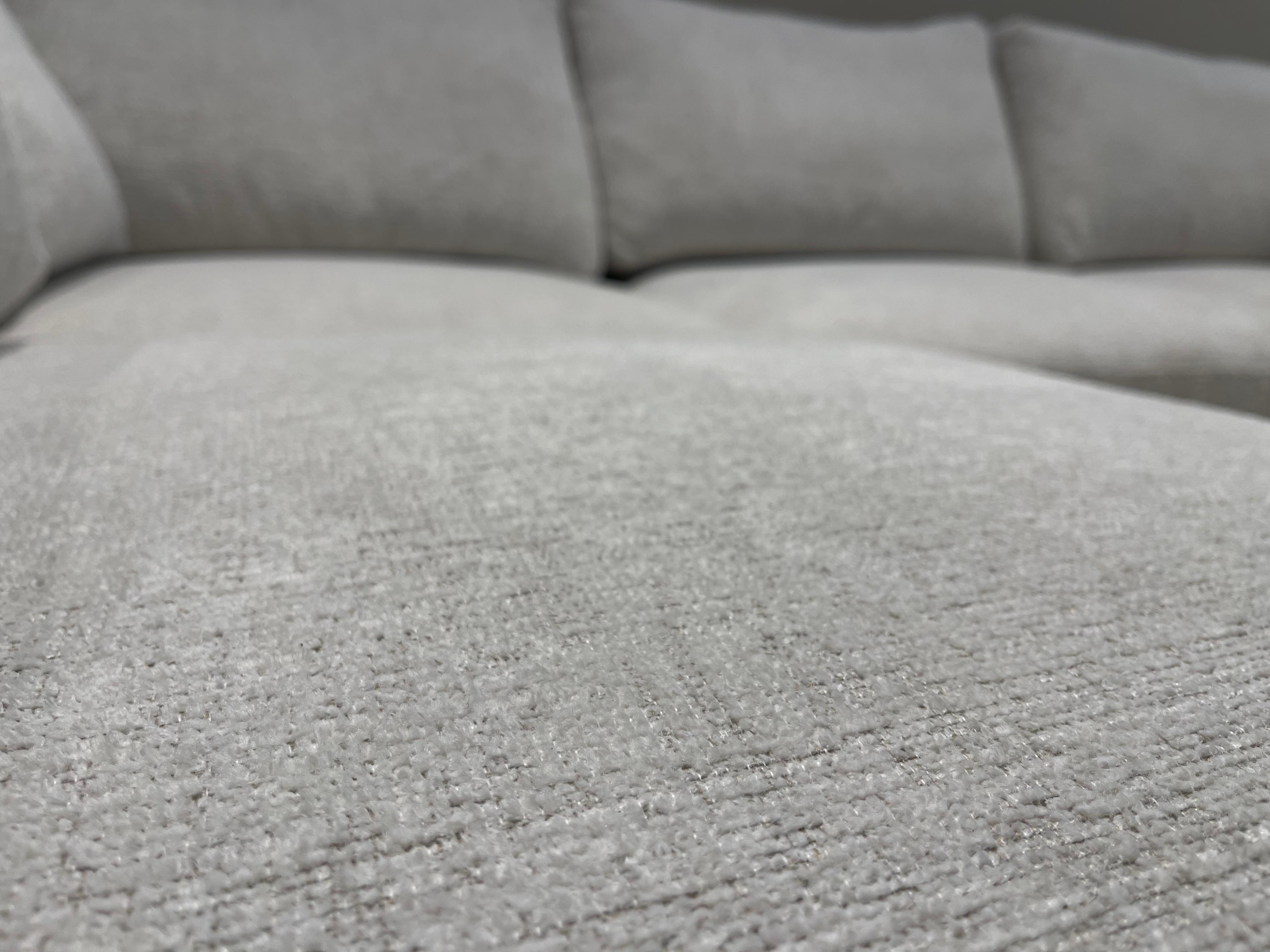 Canapé modulable 4 places chenille blanc Agathe