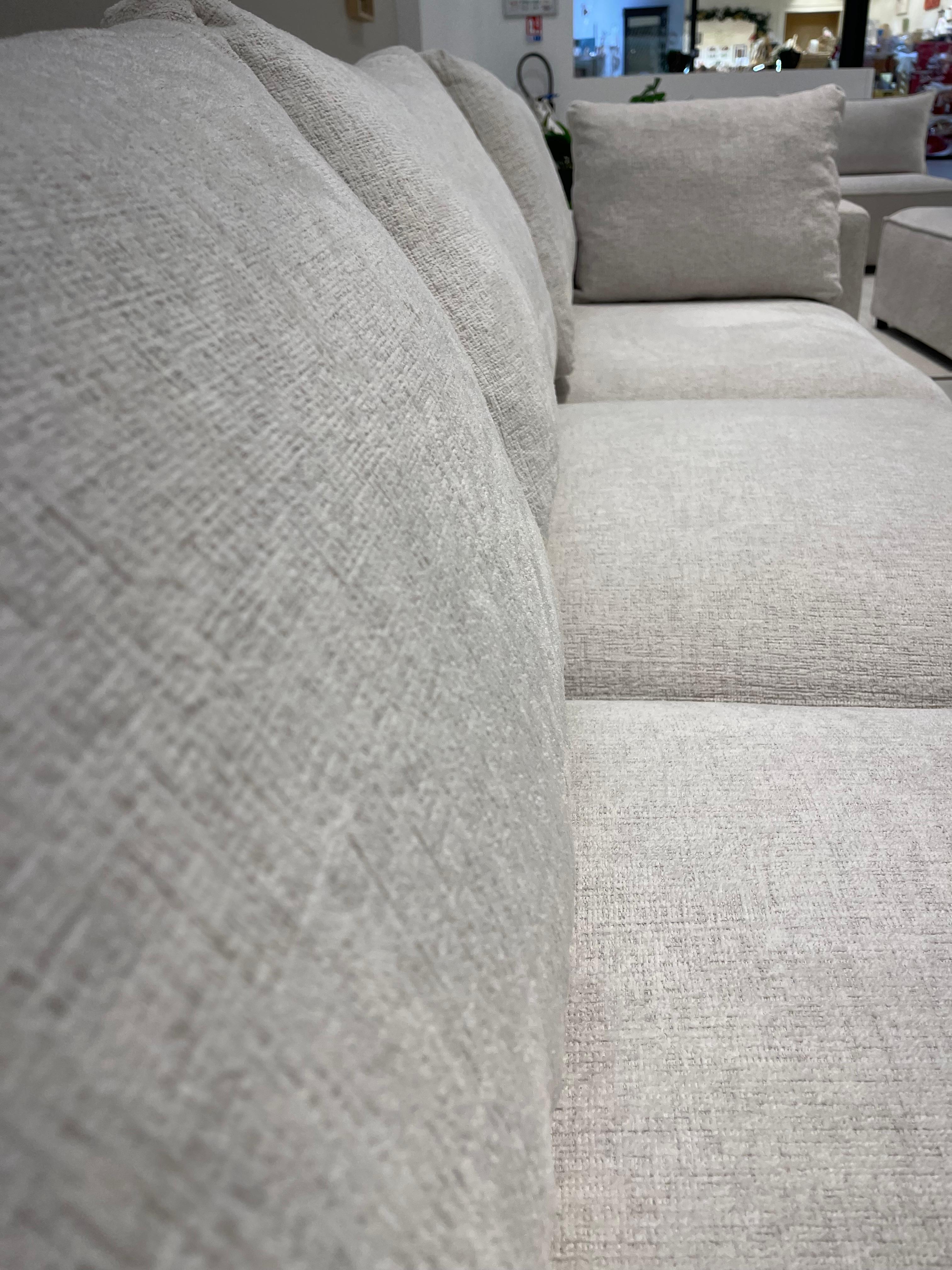 Canapé modulable 5 places chenille blanc Agathe