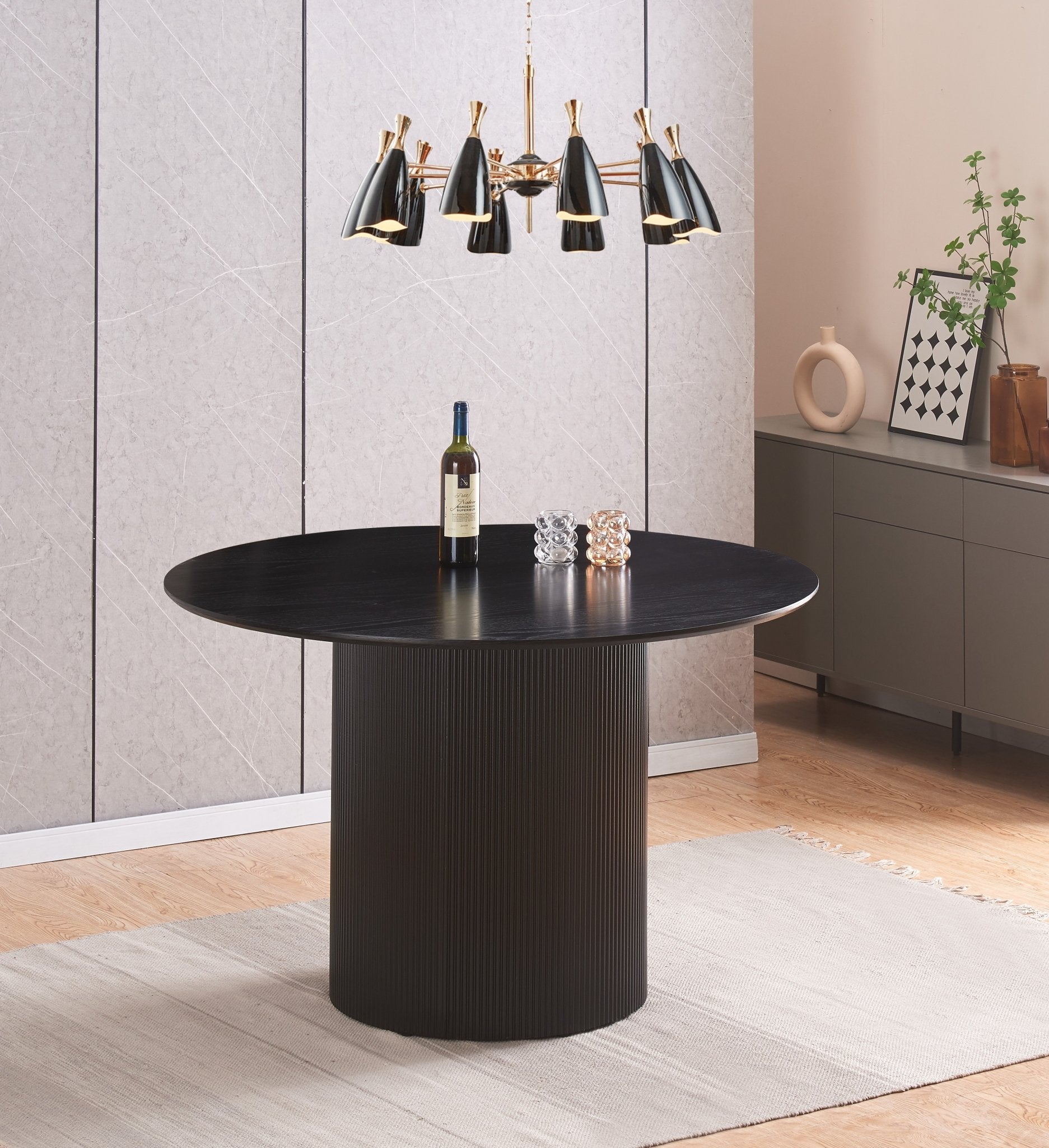 Table à manger Baieta noire Ø 120 cm